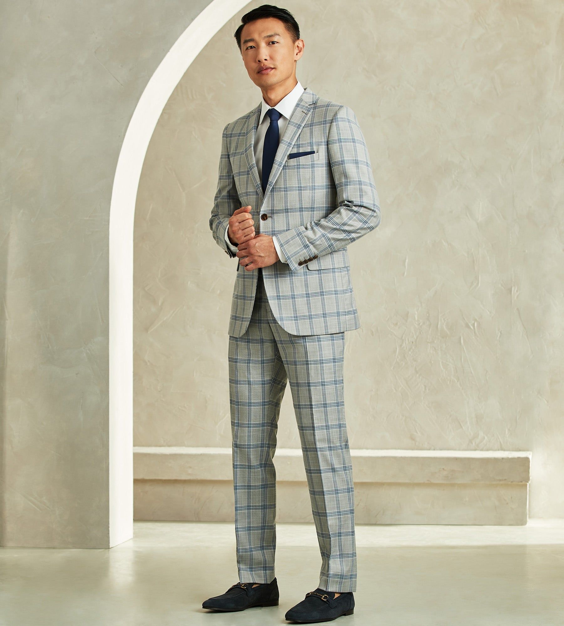 Slim Fit Check Suit sold by Tip Top