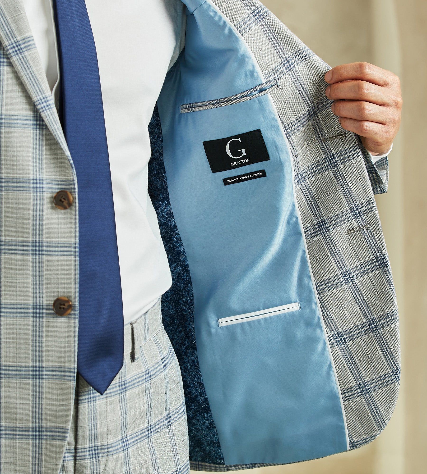 Slim Fit Check Suit sold by Tip Top product image thumbnail 3