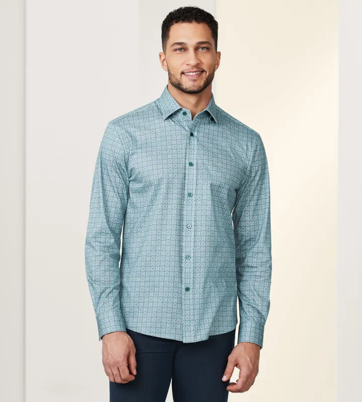 Modern Fit 360° Stretch Long Sleeve Printed Sport Shirt sold by Tip Top