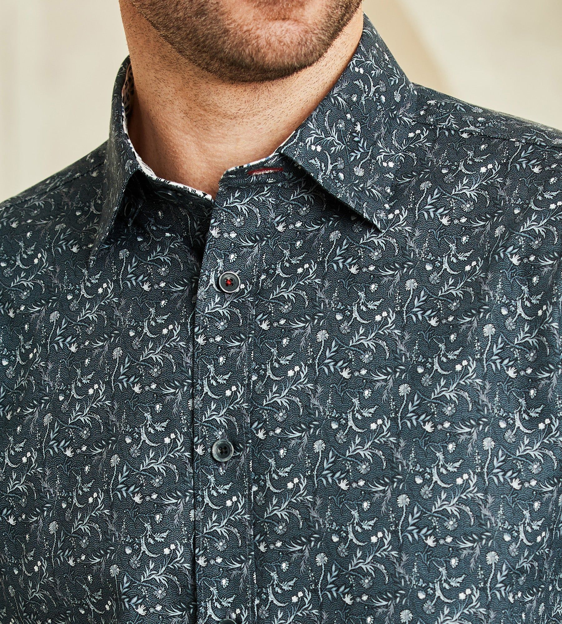 Modern Fit Non-Iron Floral Print Long-Sleeve Sport Shirt sold by Tip Top product image thumbnail 2