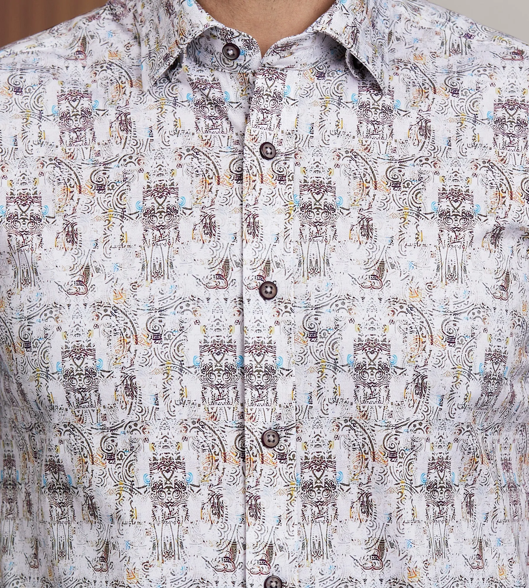 Modern Fit 360 Stretch Long Sleeve Paisley Printed Sport Shirt sold by Tip Top product image thumbnail 2