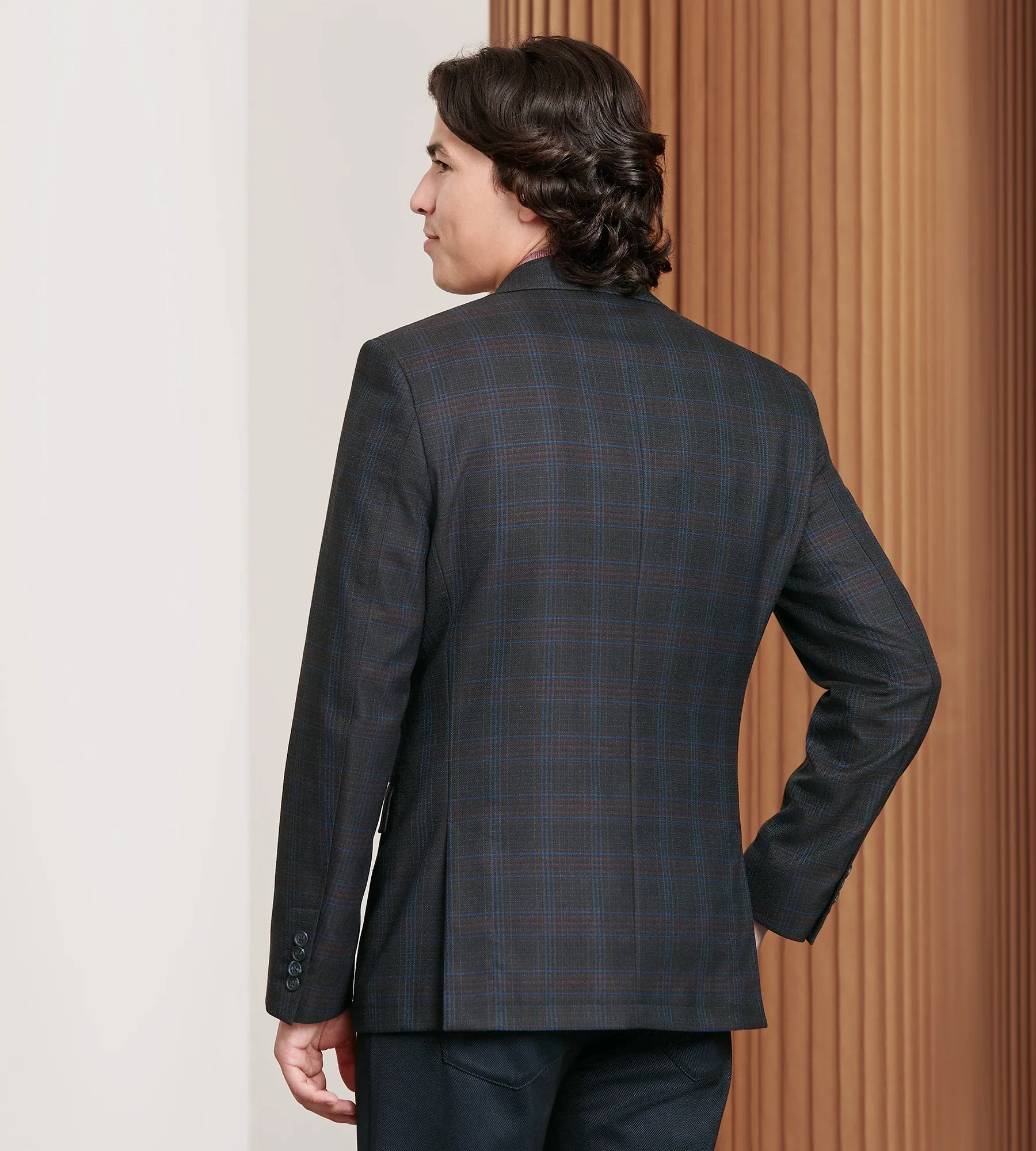 Modern Fit Woven Windowpane Sport Jacket sold by Tip Top product image thumbnail 3