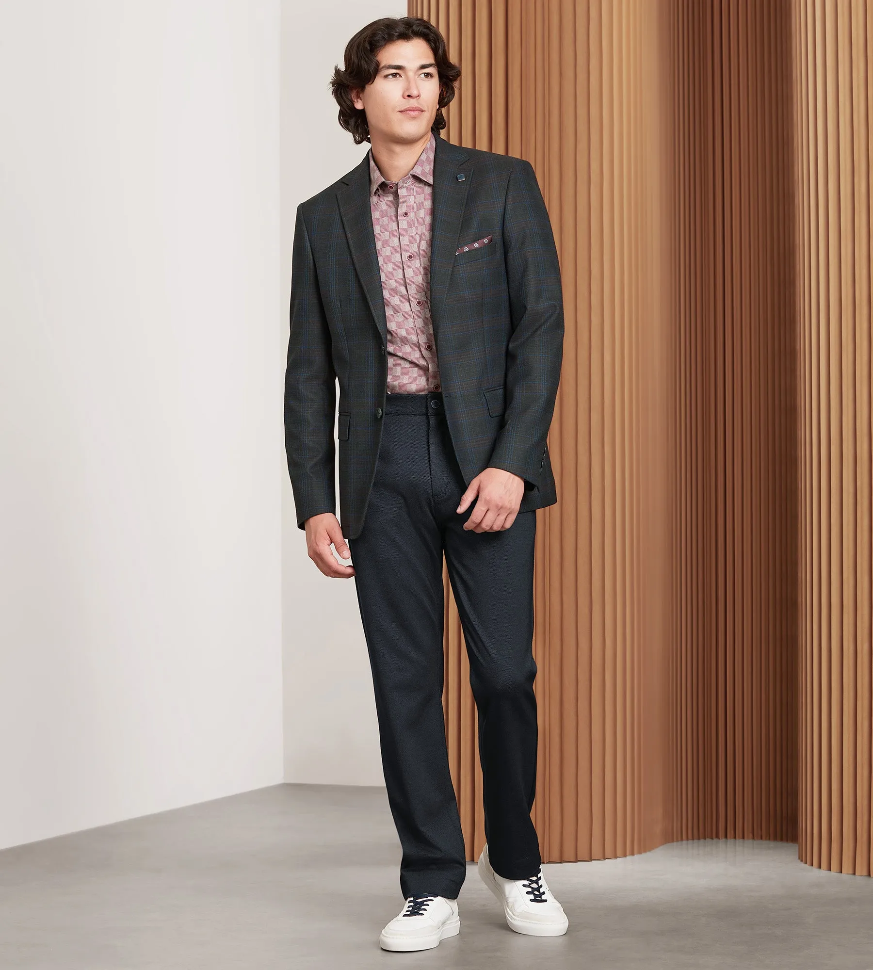 Modern Fit Woven Windowpane Sport Jacket sold by Tip Top product image thumbnail 4