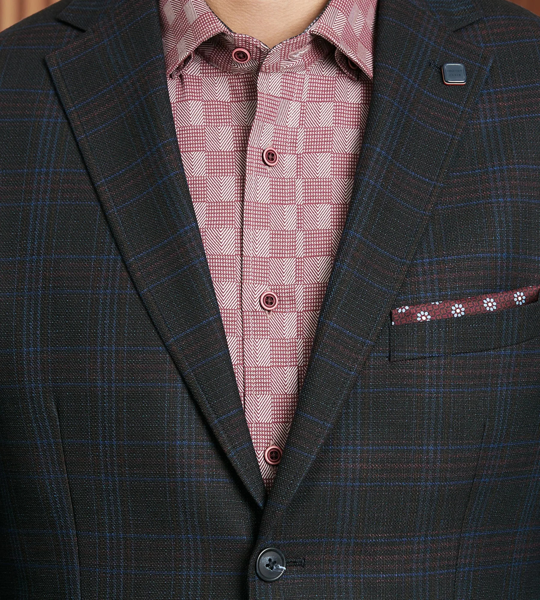Modern Fit Woven Windowpane Sport Jacket sold by Tip Top product image thumbnail 2