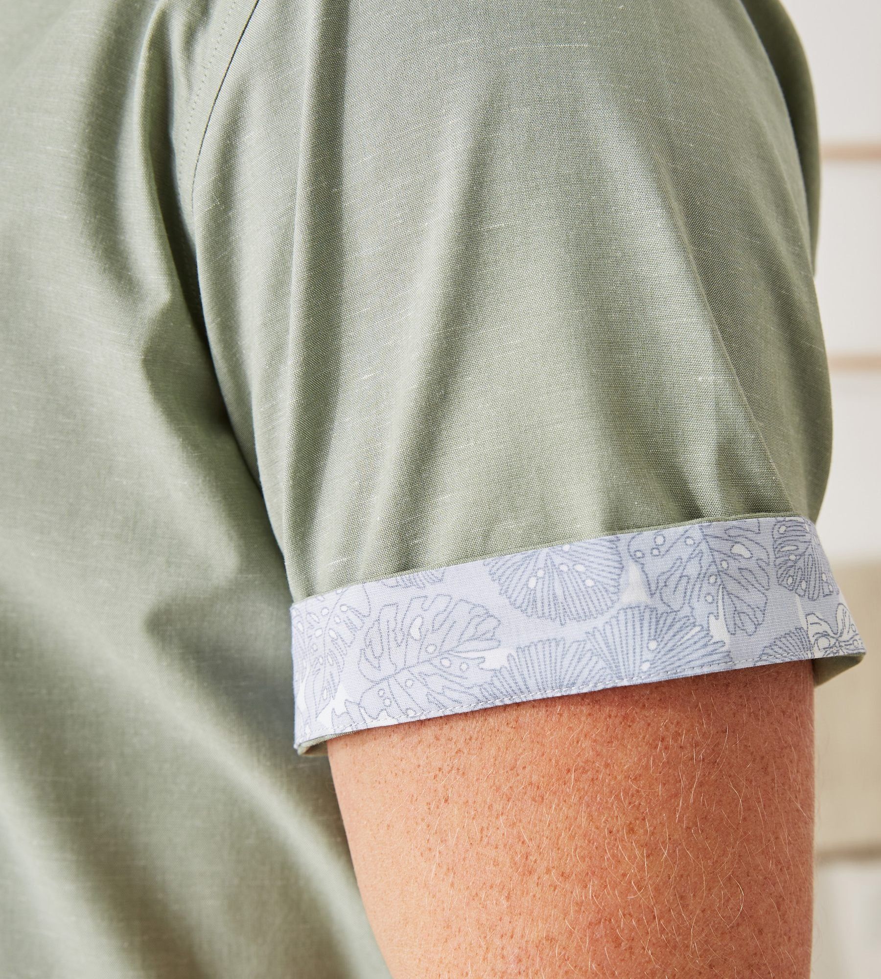 Modern Fit Solid Linen Blend Sport Shirt sold by Tip Top product image thumbnail 3