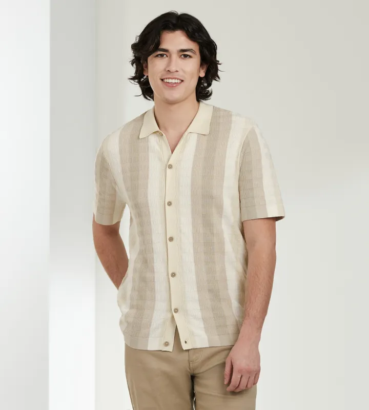 Modern Fit Short Sleeve Sweater Knit Sport Shirt sold by Tip Top