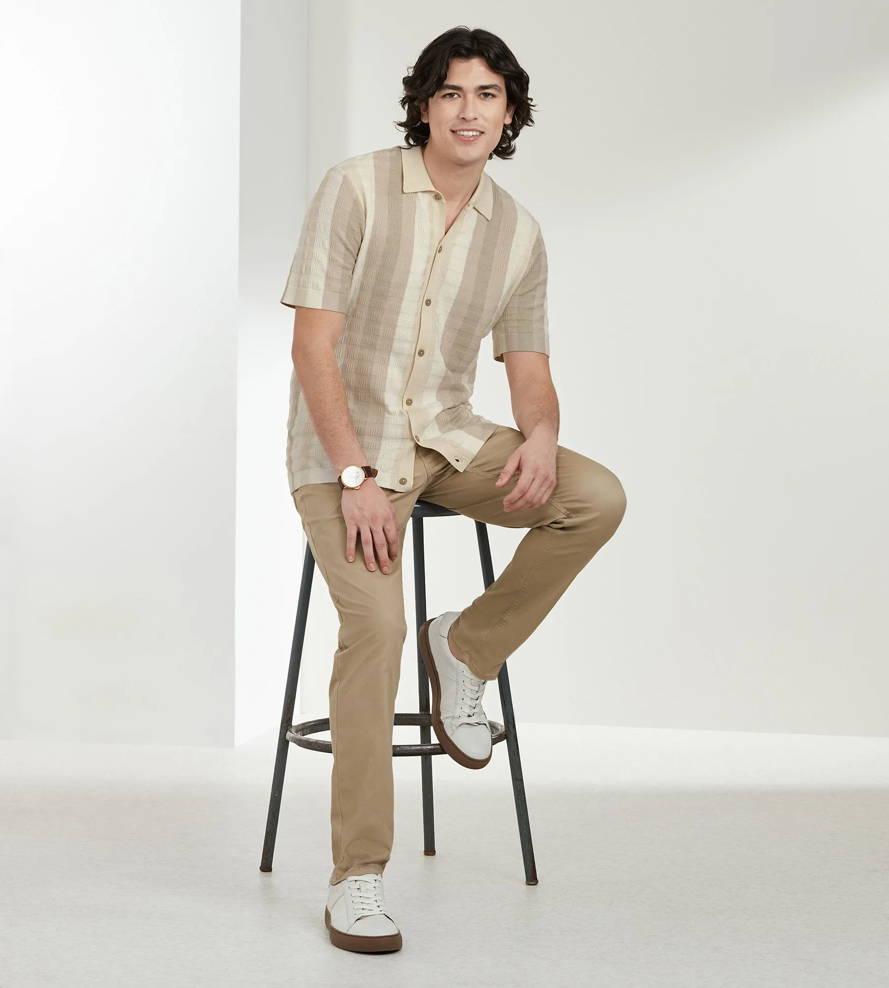 Modern Fit Short Sleeve Sweater Knit Sport Shirt sold by Tip Top product image thumbnail 3