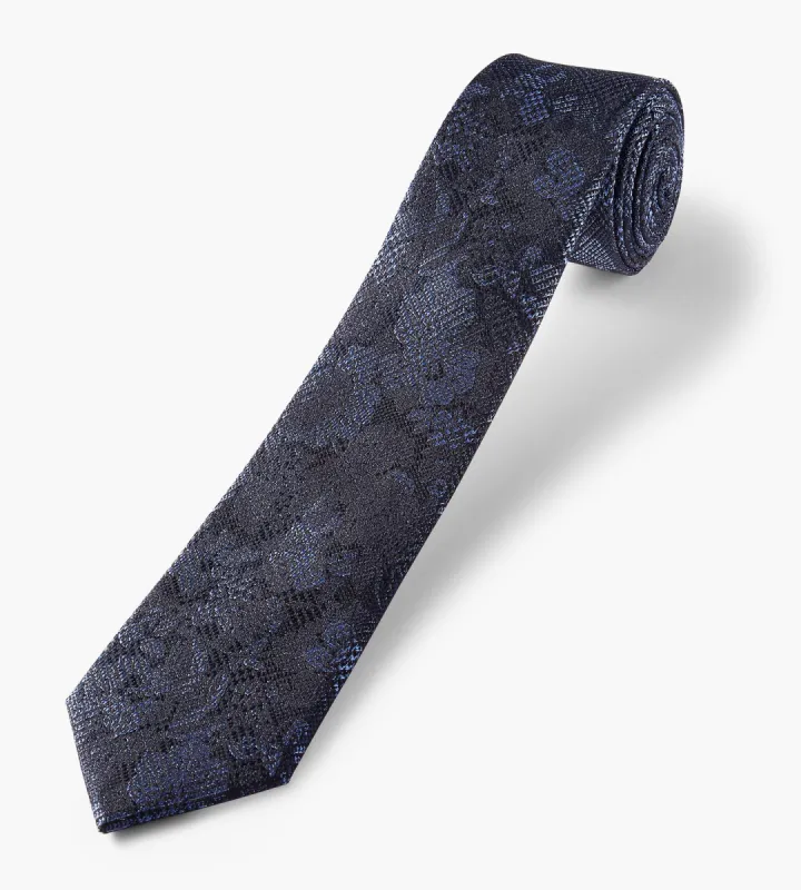 Tonal Floral Check Tie sold by Tip Top