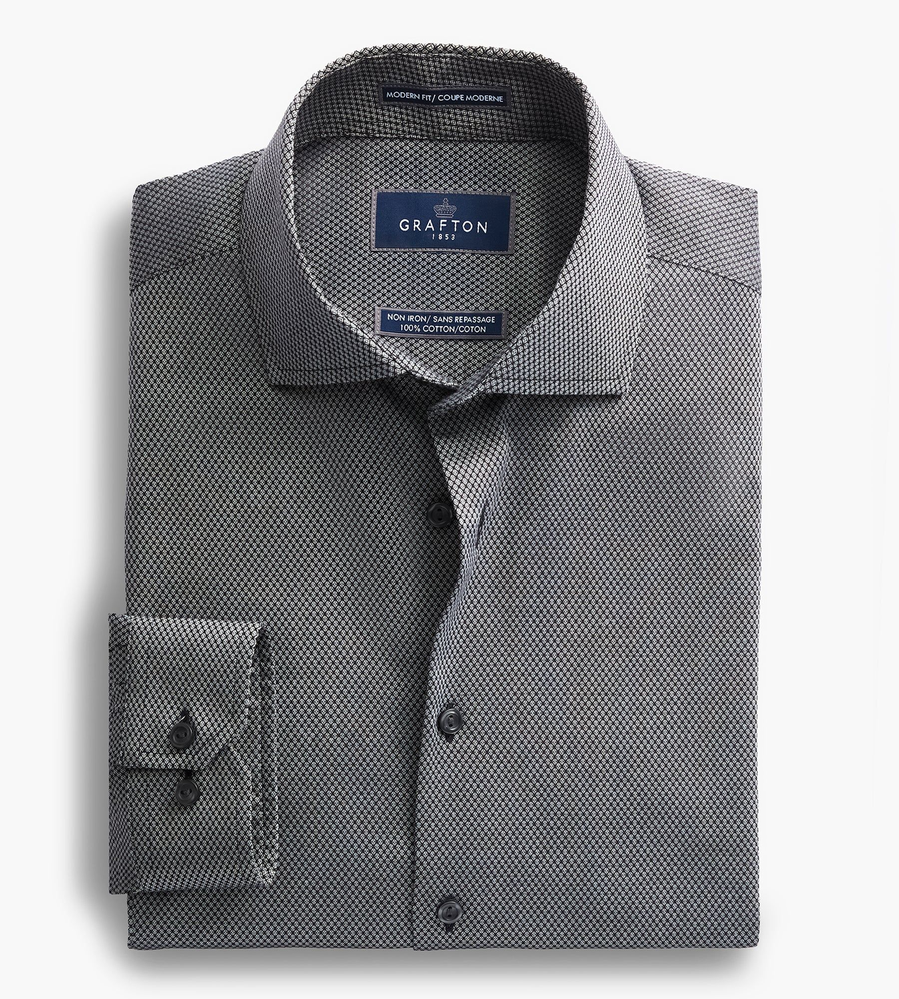 Modern Fit Non-Iron Diamond Jacquard Dress Shirt sold by Tip Top