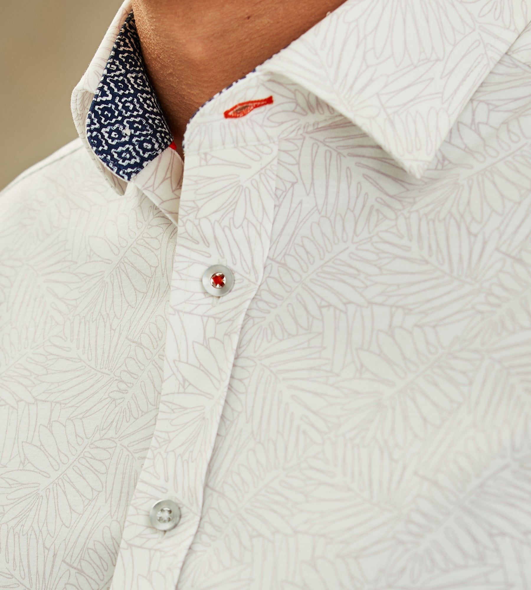 Modern Fit 360° Stretch Leaf Print Soft Touch Short-Sleeve Sport Shirt sold by Tip Top product image thumbnail 2