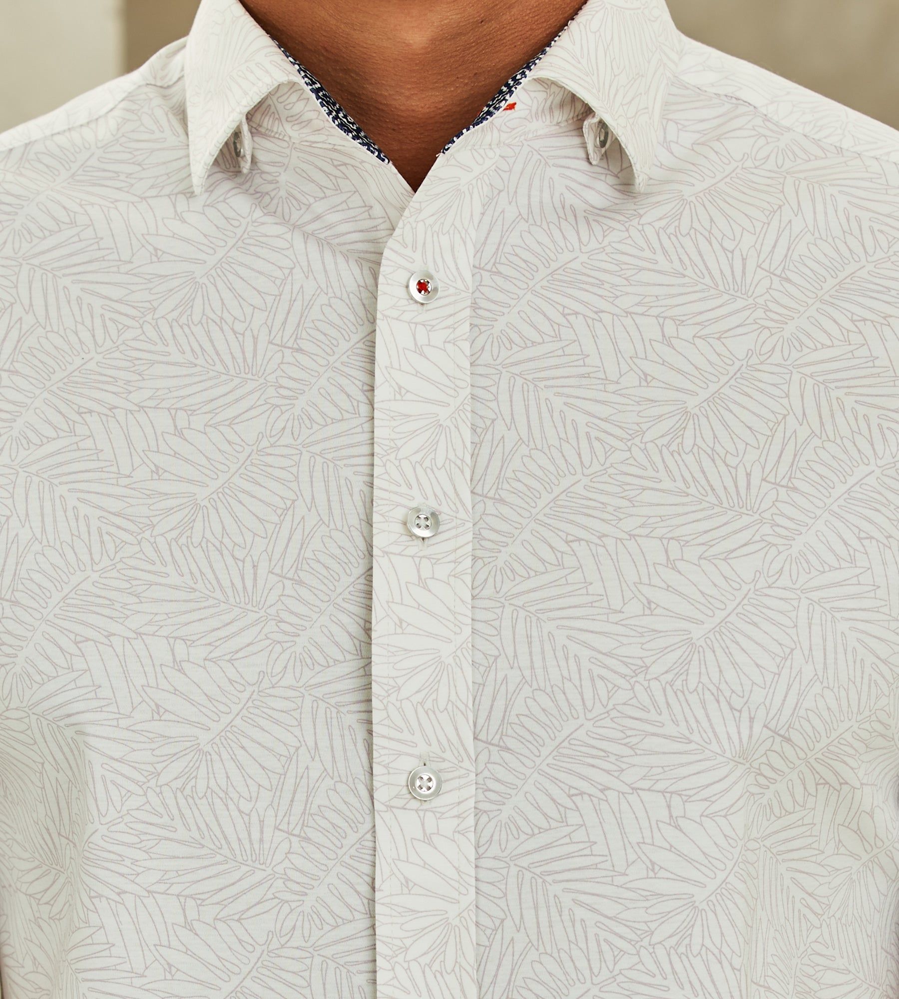 Modern Fit 360° Stretch Leaf Print Soft Touch Short-Sleeve Sport Shirt sold by Tip Top product image thumbnail 3