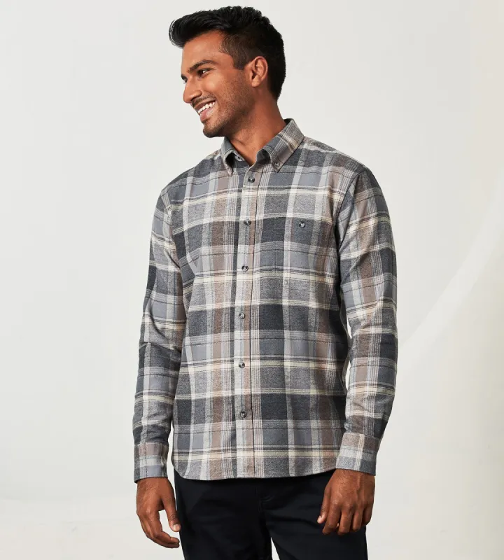 Modern Fit Long Sleeve Soft Touch Plaid Flannel Sport Shirt sold by Tip Top