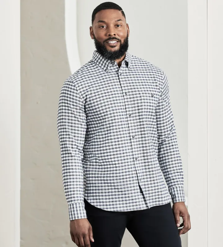 Modern Fit Long Sleeve Soft Touch Plaid Flannel Sport Shirt sold by Tip Top
