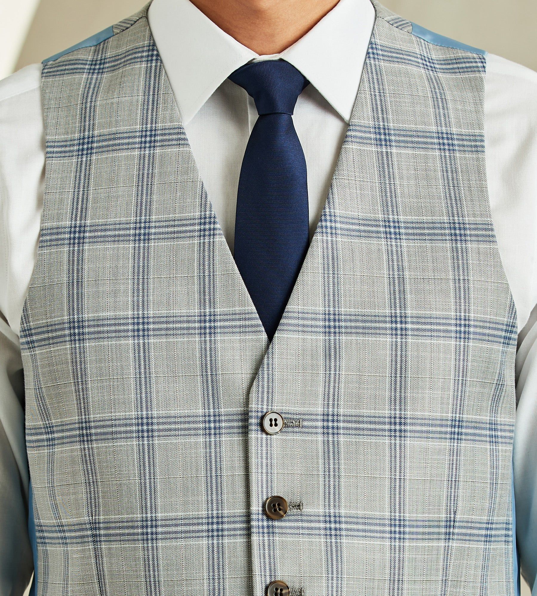 Slim Fit Check Suit Separate Vest sold by Tip Top product image thumbnail 3