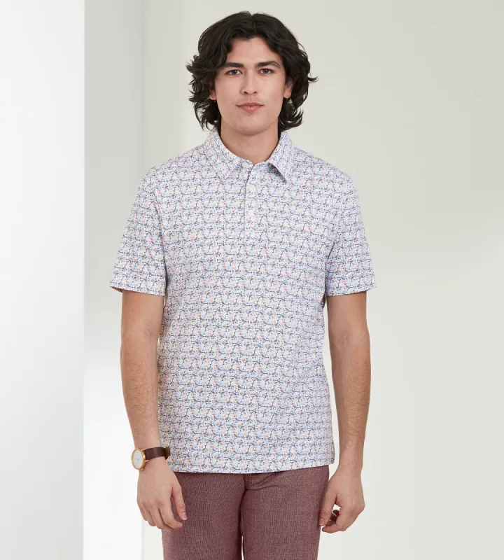 Modern Fit Short Sleeve Printed Cotton Polo sold by Tip Top