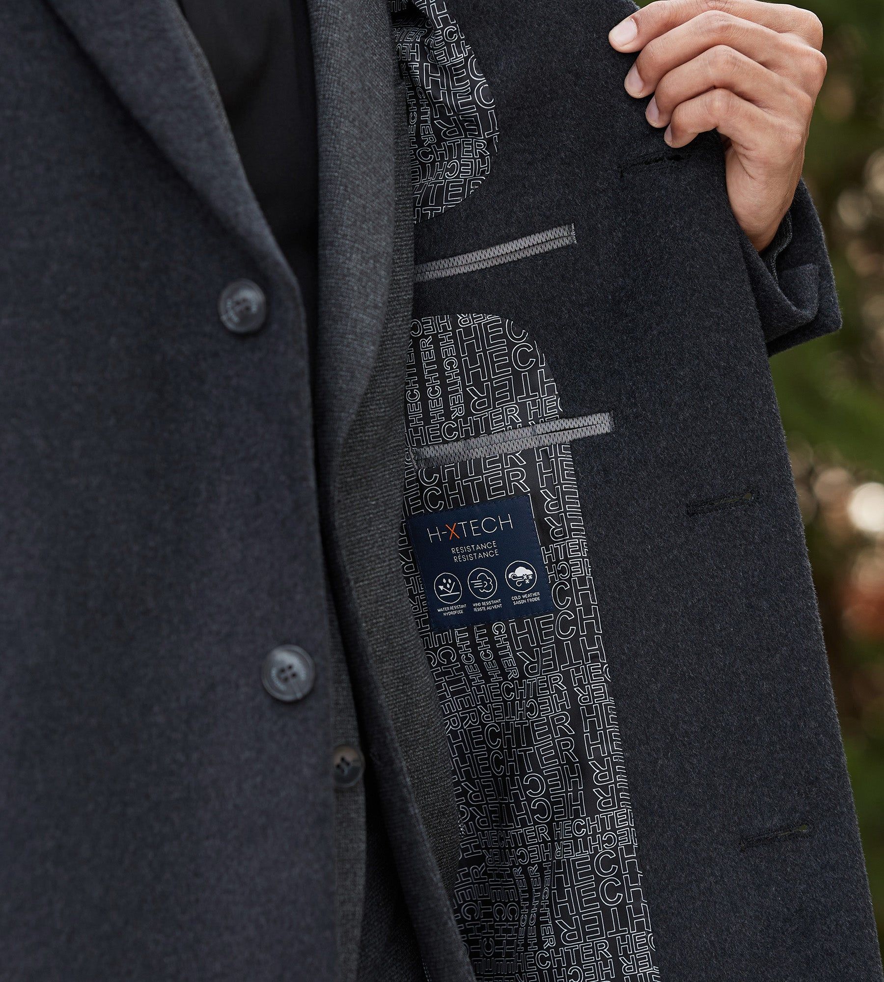 Modern Fit Water-Resistant Long Wool Coat sold by Tip Top product image thumbnail 3