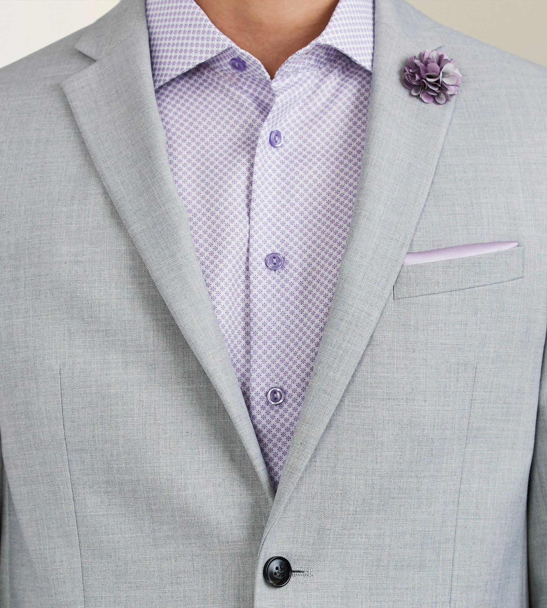Modern Fit Light Grey Solid Suit Jacket sold by Tip Top product image thumbnail 2