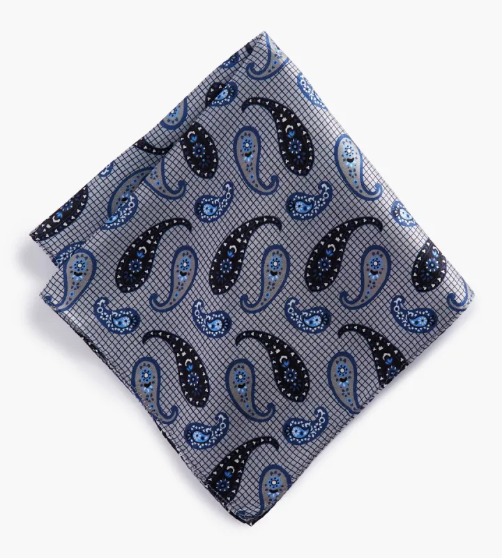 Tonal Paisley Pocket Square sold by Tip Top
