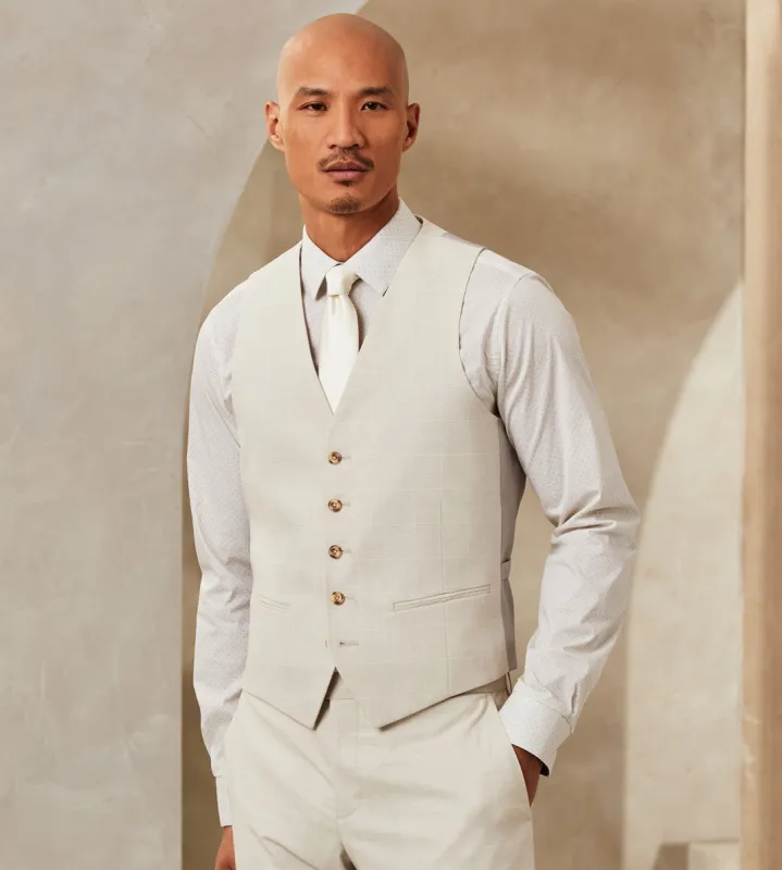 Slim Fit Check Suit Separate Vest sold by Tip Top