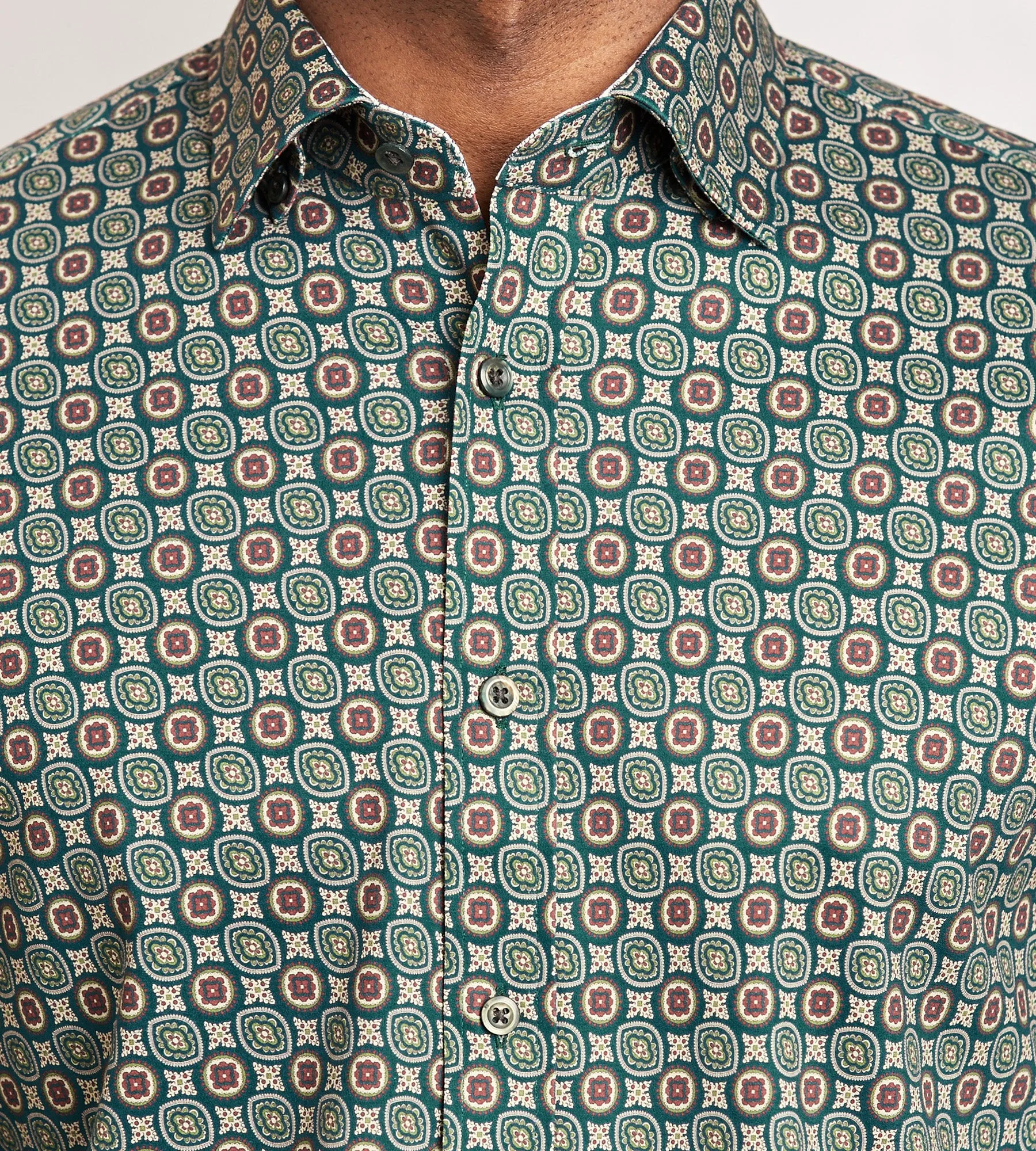 Modern Fit 360 Stretch Long Sleeve Geo Printed Sport Shirt sold by Tip Top product image thumbnail 2