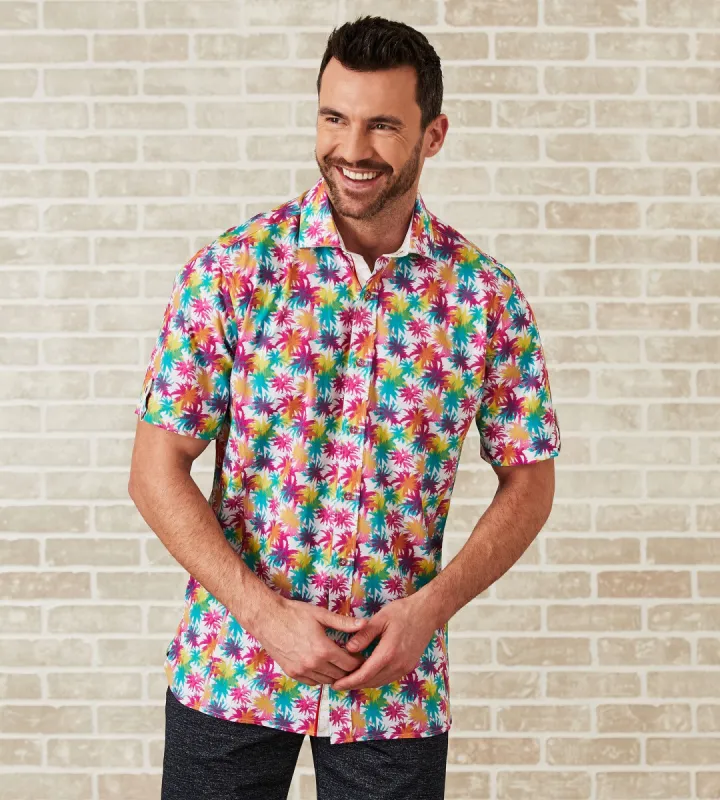 Modern Fit Short-Sleeve Tropical Print Sport Shirt sold by Tip Top