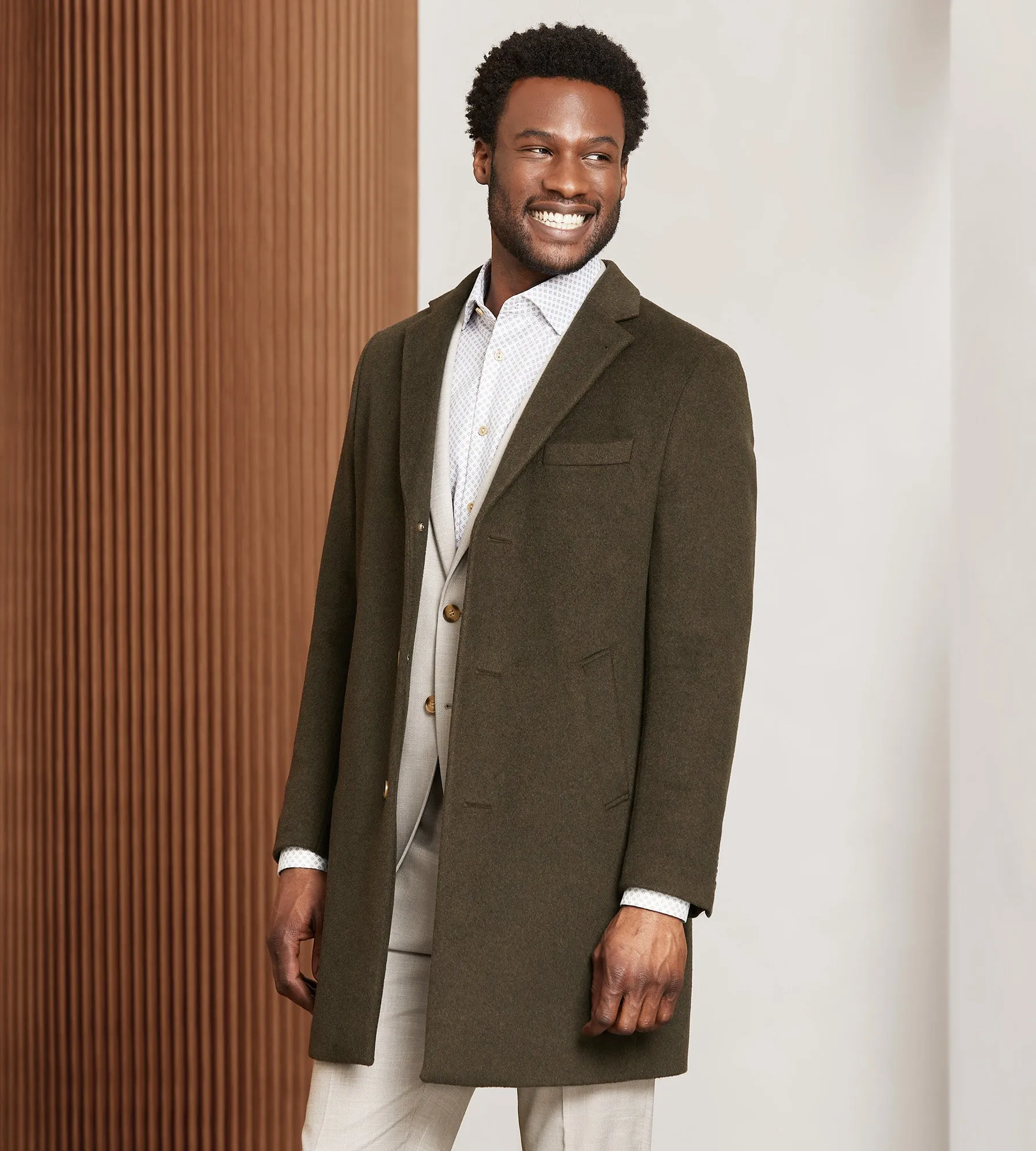 Modern Fit Water-Resistant Long Wool Coat sold by Tip Top