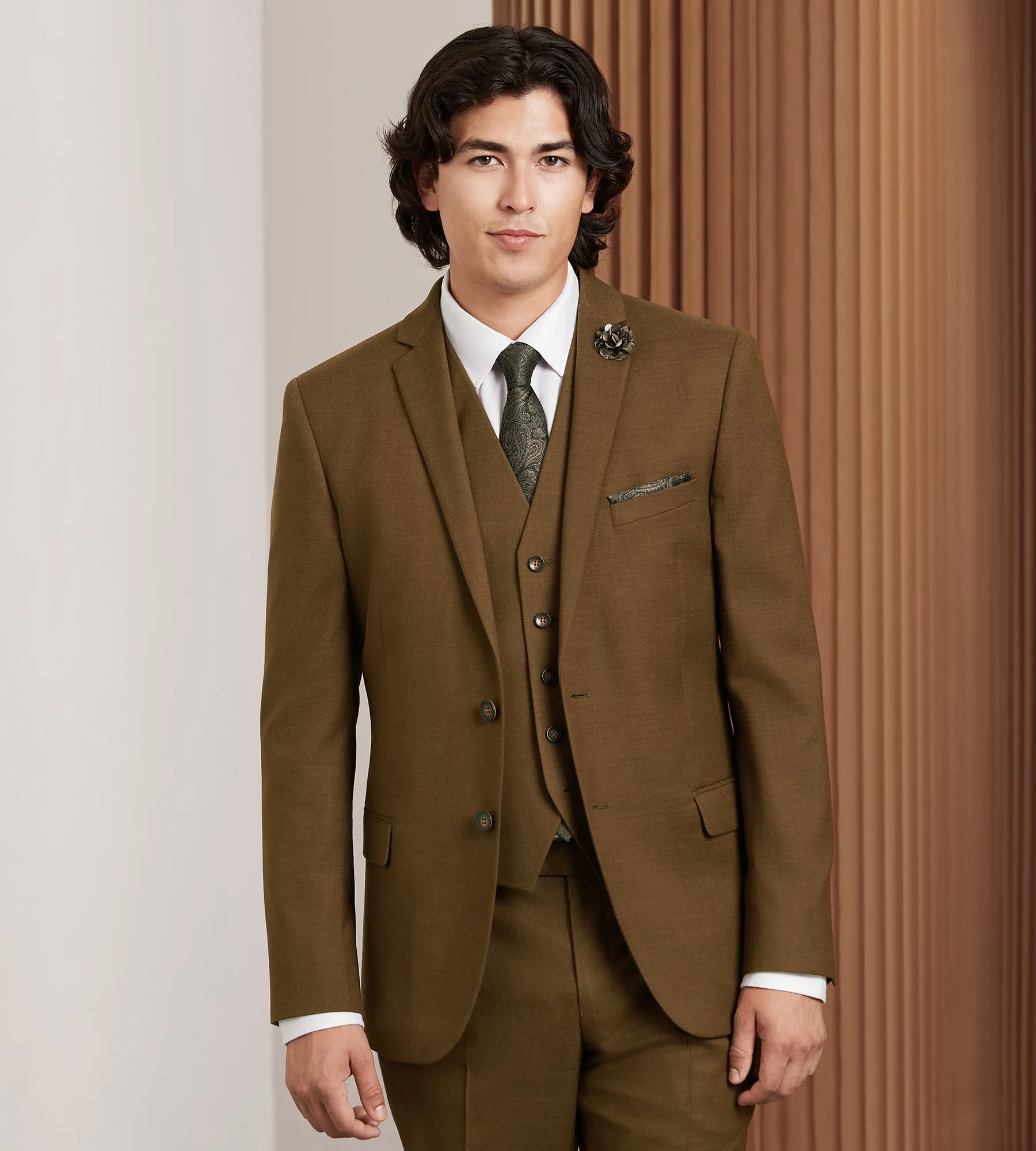 Caramel Solid Suit Vest sold by Tip Top product image thumbnail 4