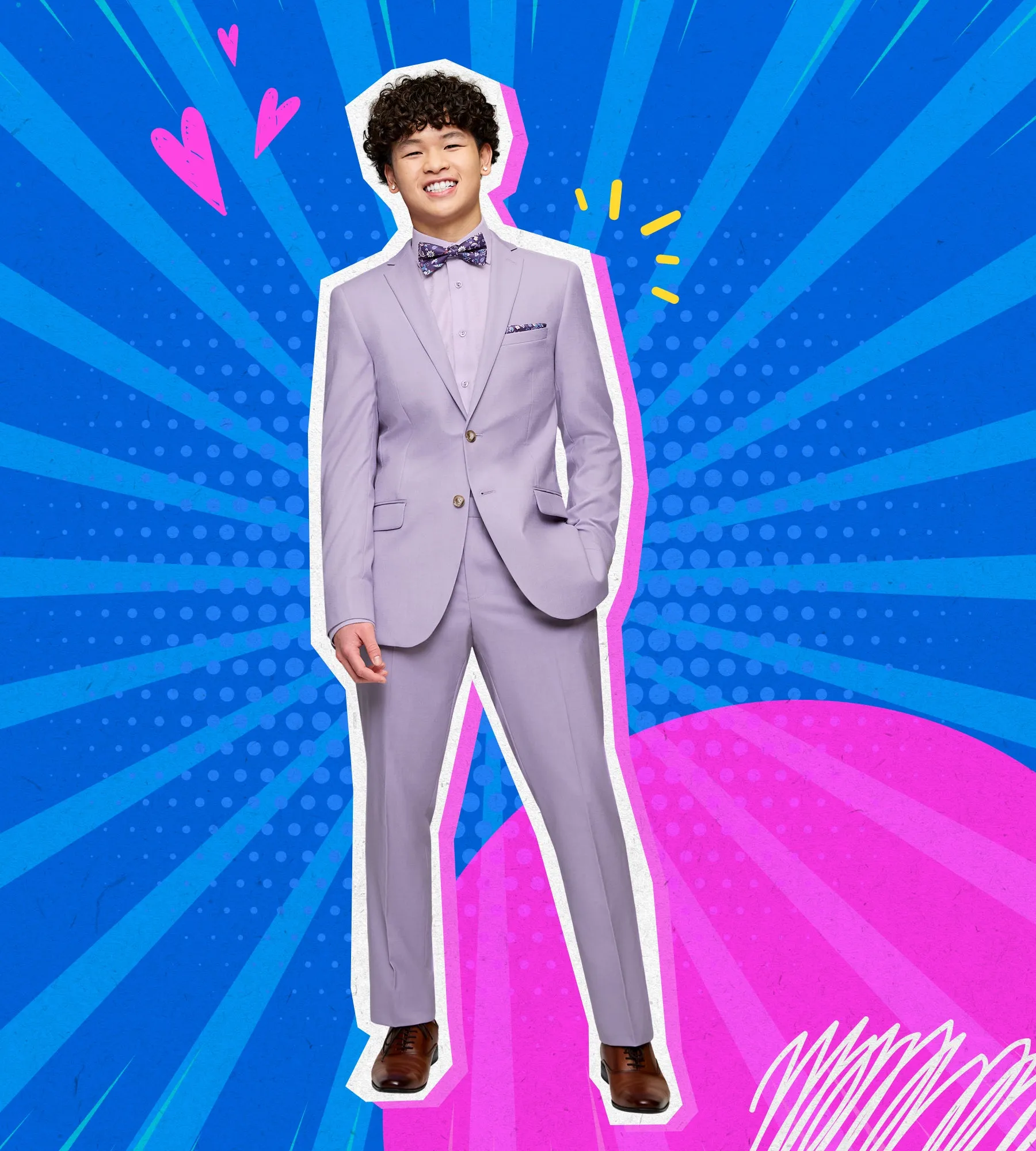 Lilac Suit Prom Look sold by Tip Top