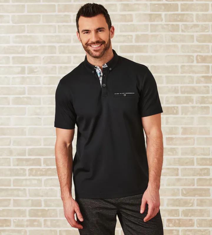 Modern Fit Soft Touch Contrast Collar Short-Sleeve Polo sold by Tip Top