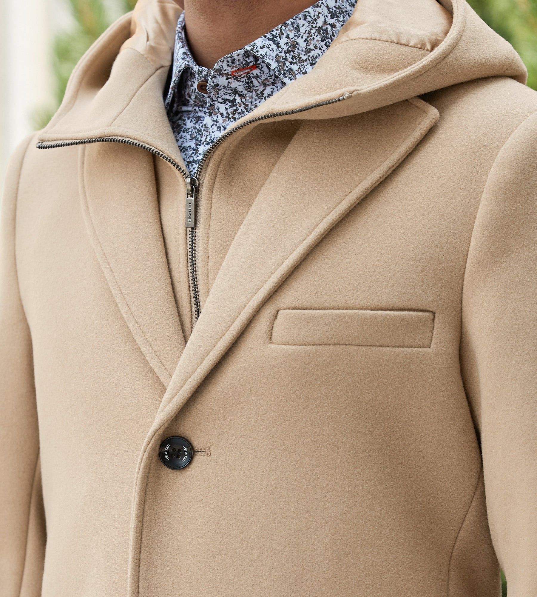 Modern Fit 4-Way Stretch Wool Coat with Removable Hood sold by Tip Top product image thumbnail 2