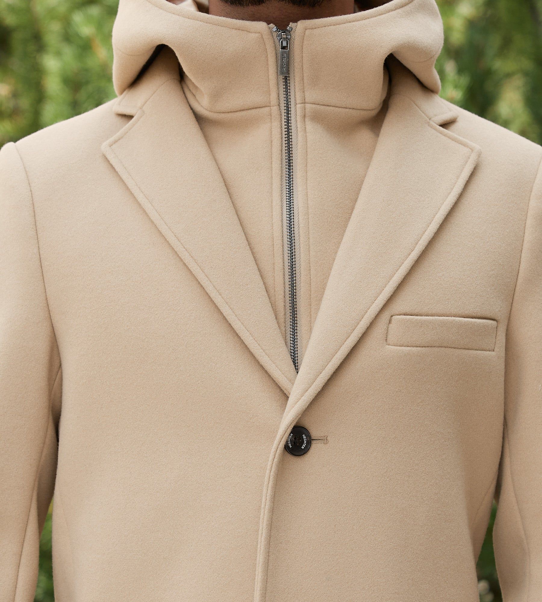 Modern Fit 4-Way Stretch Wool Coat with Removable Hood sold by Tip Top product image thumbnail 3