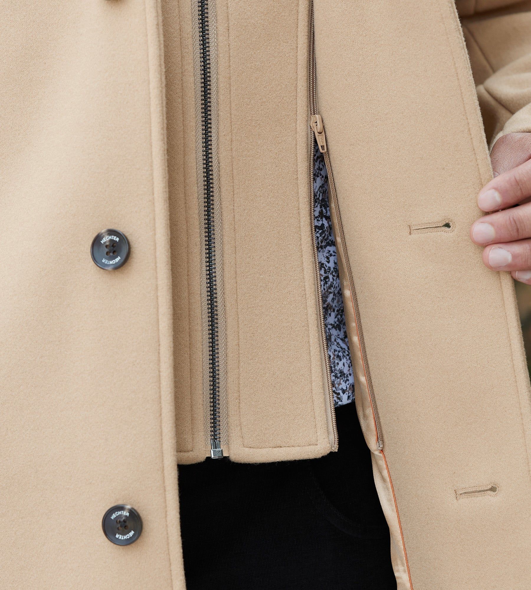 Modern Fit 4-Way Stretch Wool Coat with Removable Hood sold by Tip Top product image thumbnail 5