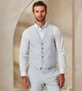 Slim Fit Check Suit Separate Vest sold by Tip Top