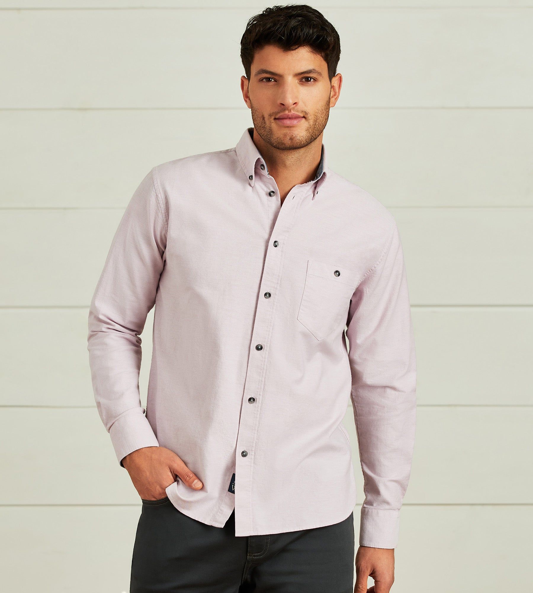 Modern Fit Long Sleeve Oxford Sport Shirt sold by Tip Top