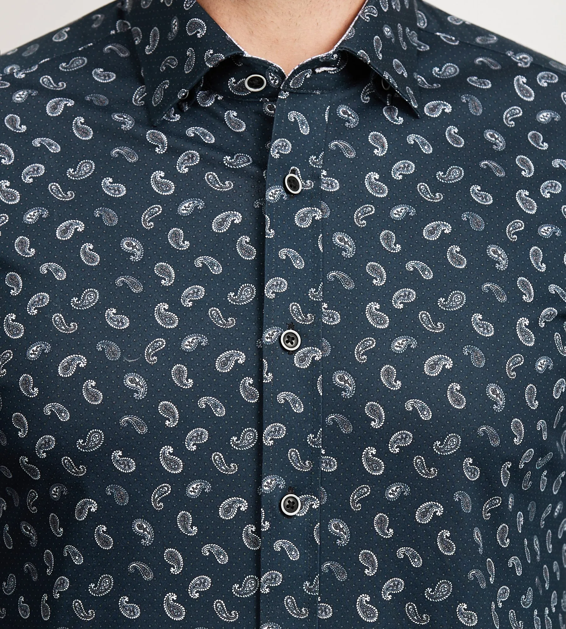 Modern Fit 360 Stretch Long Sleeve Paisley Printed Sport Shirt sold by Tip Top product image thumbnail 2