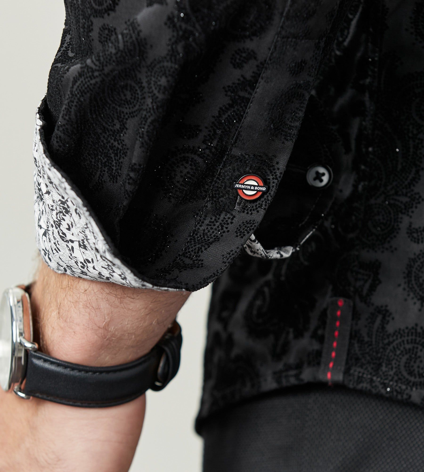 Modern Fit Long Sleeve Flocking Sport Shirt sold by Tip Top product image thumbnail 3