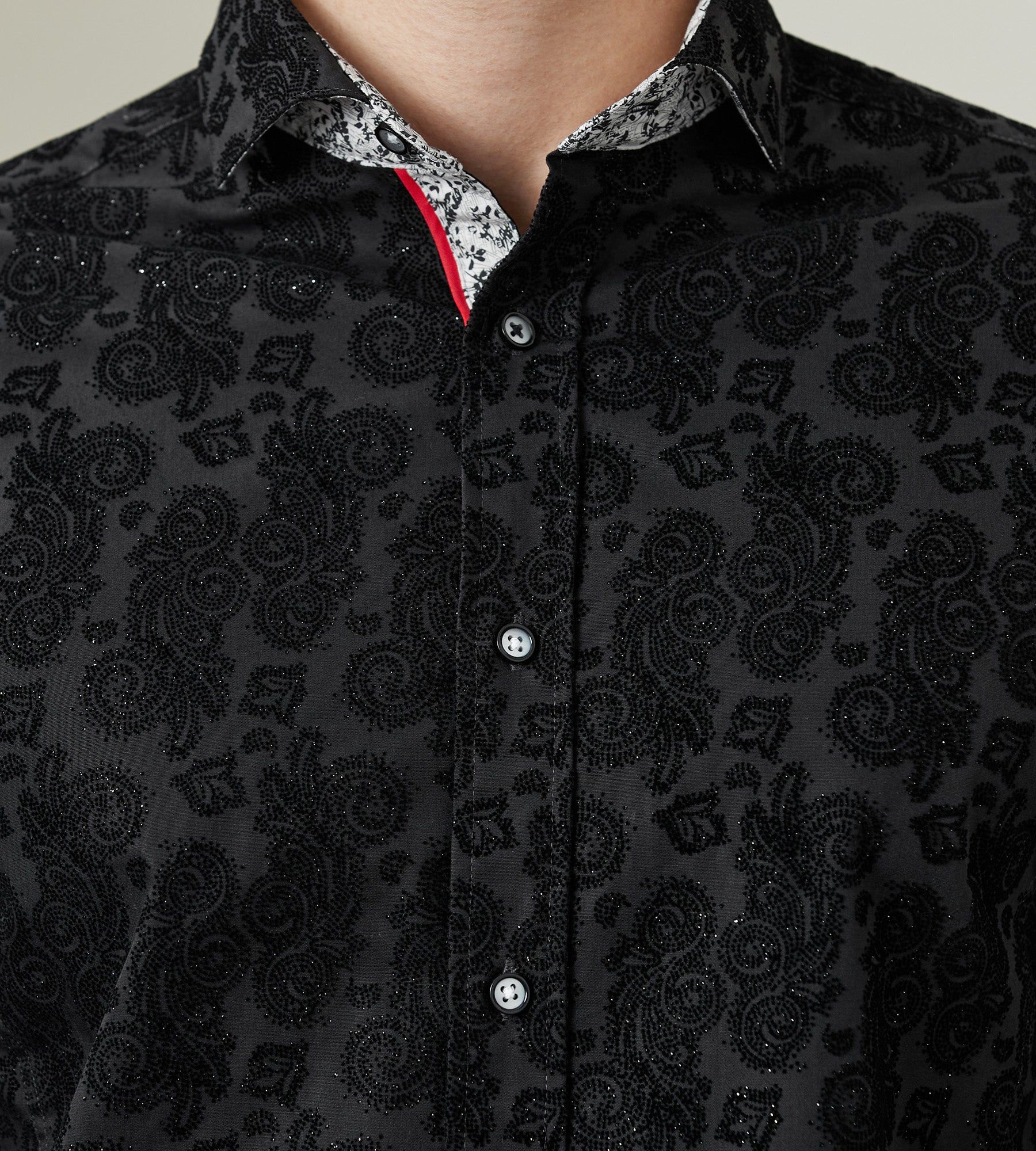 Modern Fit Long Sleeve Flocking Sport Shirt sold by Tip Top product image thumbnail 2