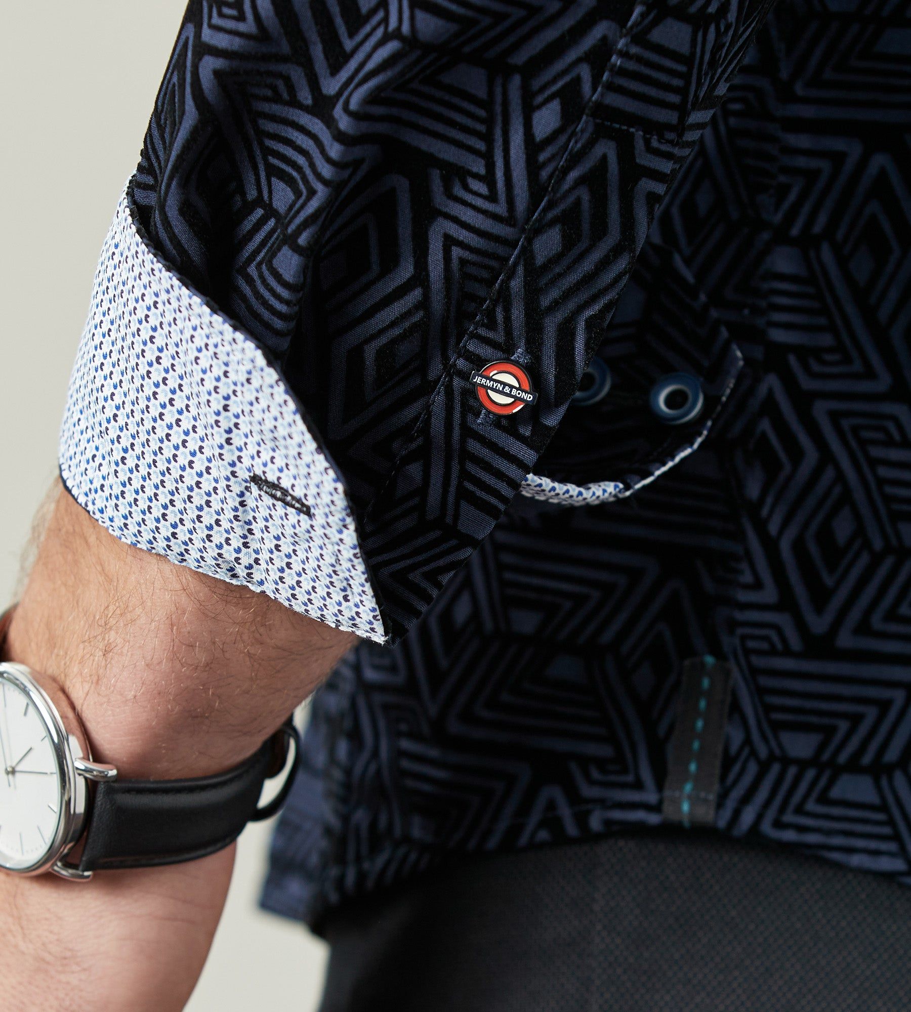 Modern Fit Long Sleeve Flocking Sport Shirt sold by Tip Top product image thumbnail 4