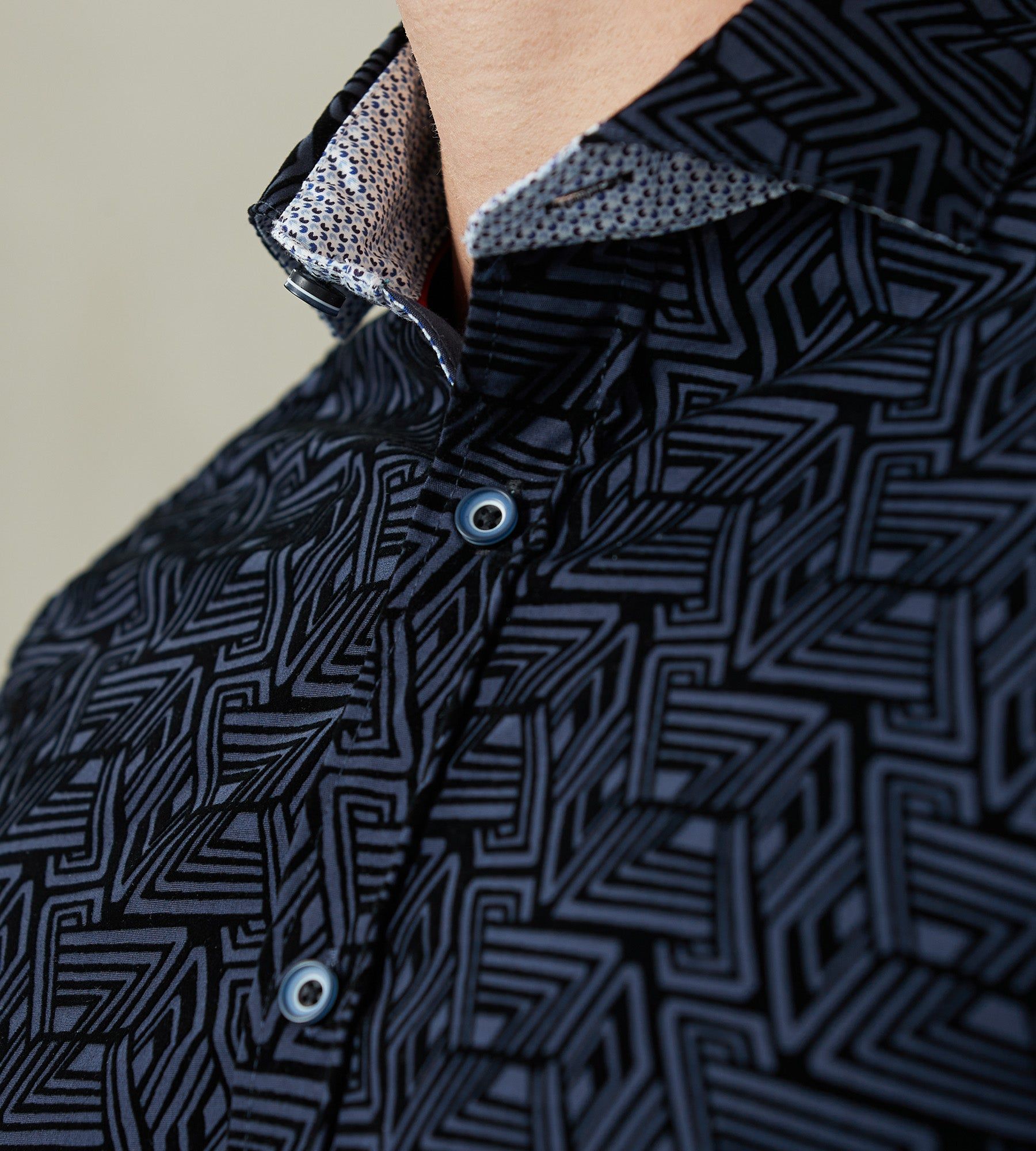 Modern Fit Long Sleeve Flocking Sport Shirt sold by Tip Top product image thumbnail 3