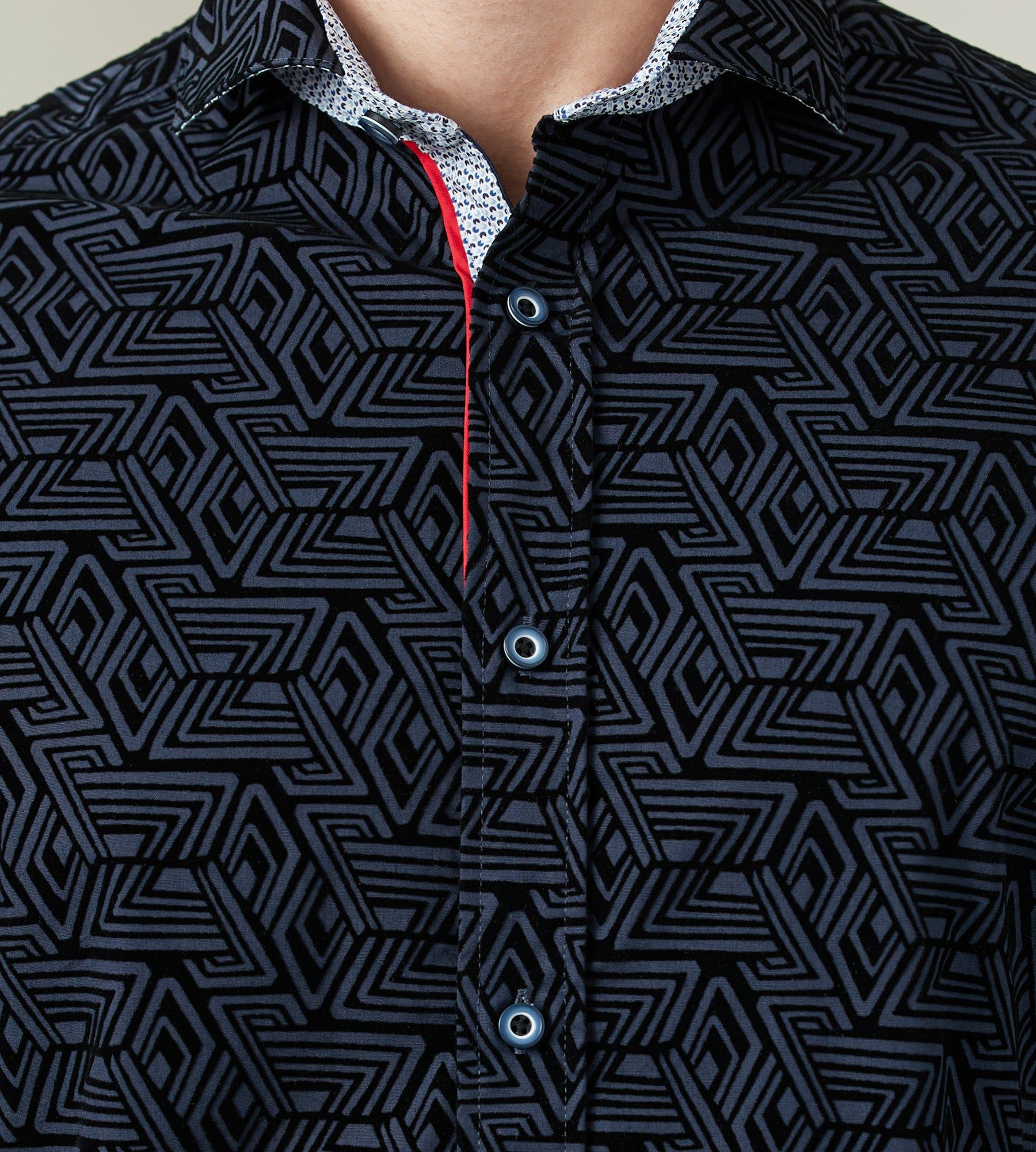 Modern Fit Long Sleeve Flocking Sport Shirt sold by Tip Top product image thumbnail 2