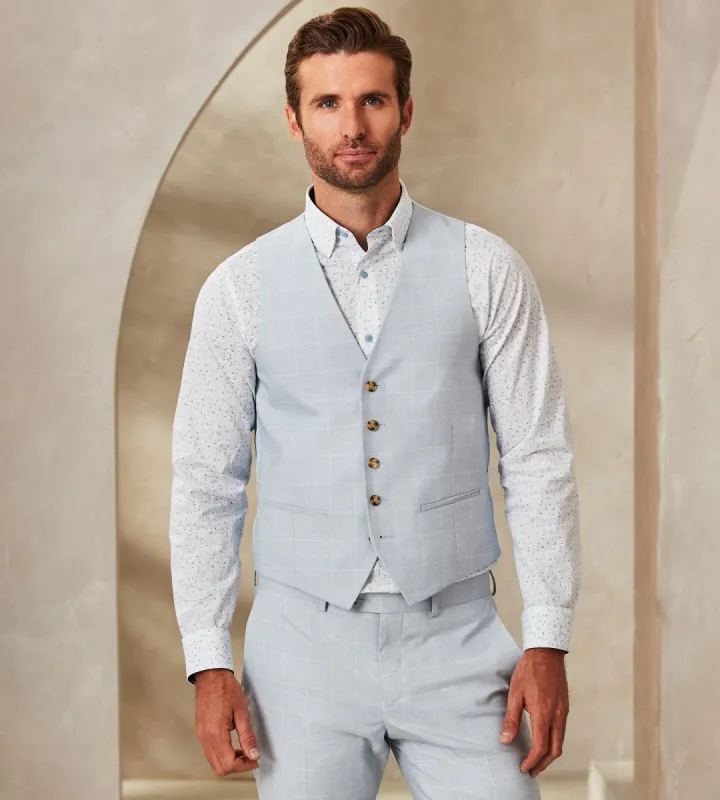 Slim Fit Check Suit Separate Vest sold by Tip Top