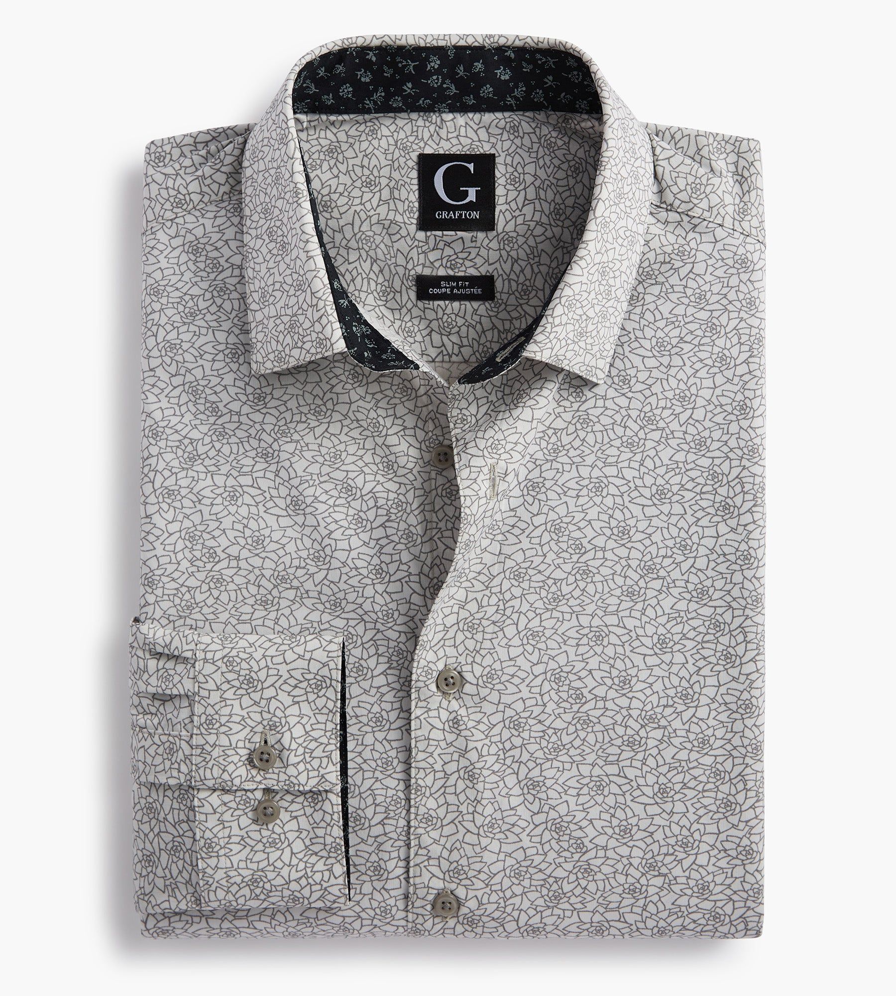 Slim Fit Floral Print Performance Dress Shirt sold by Tip Top