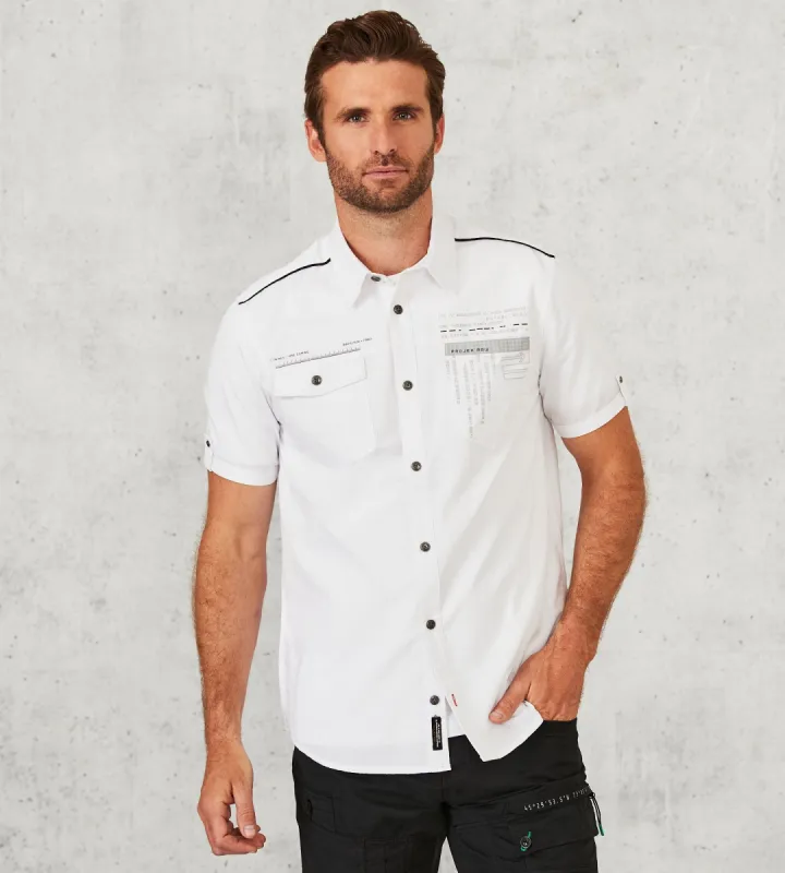 Modern Fit Short-Sleeve Solid Textured Sport Shirt sold by Tip Top