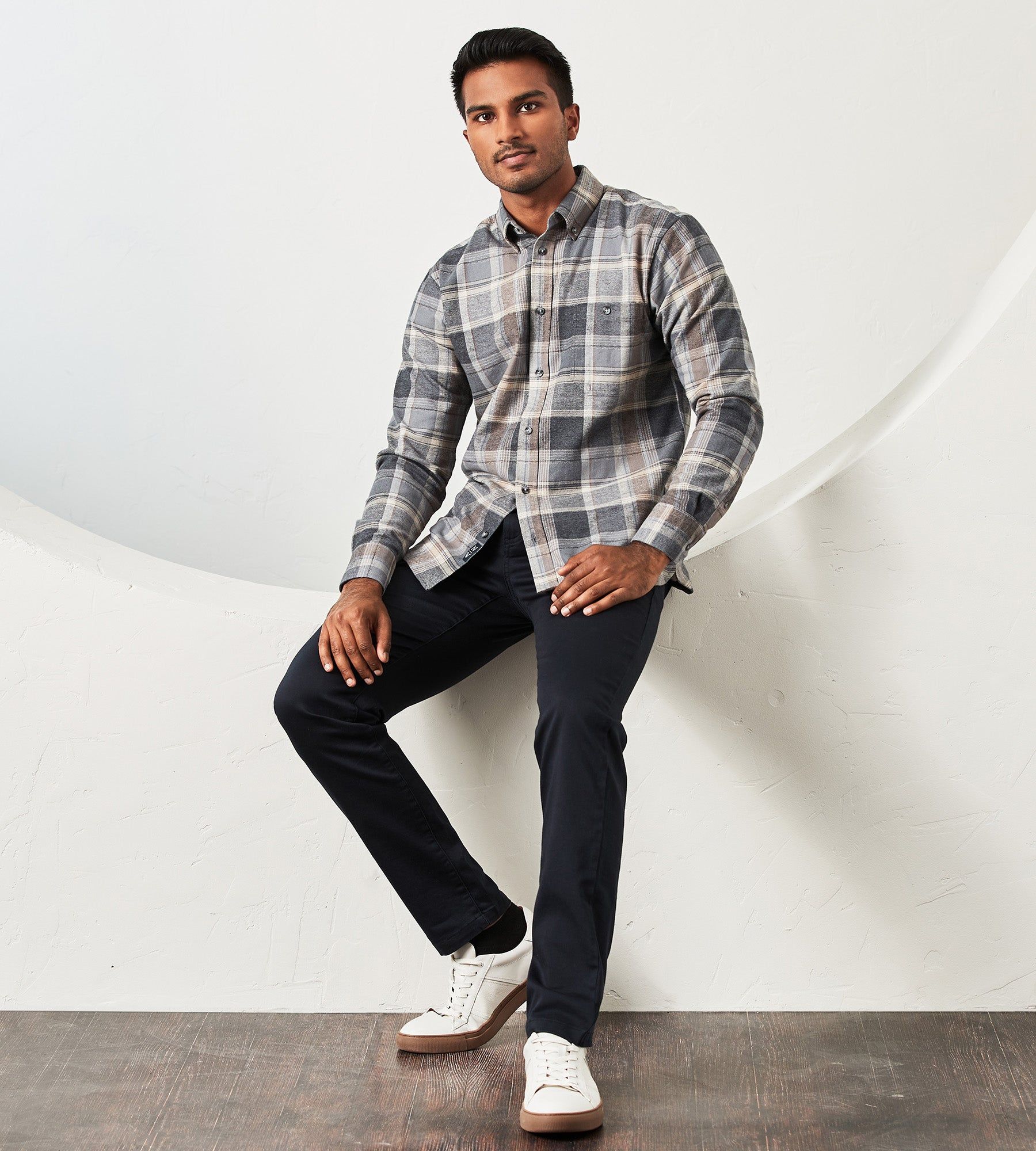 Modern Fit Long Sleeve Soft Touch Plaid Flannel Sport Shirt sold by Tip Top product image thumbnail 3