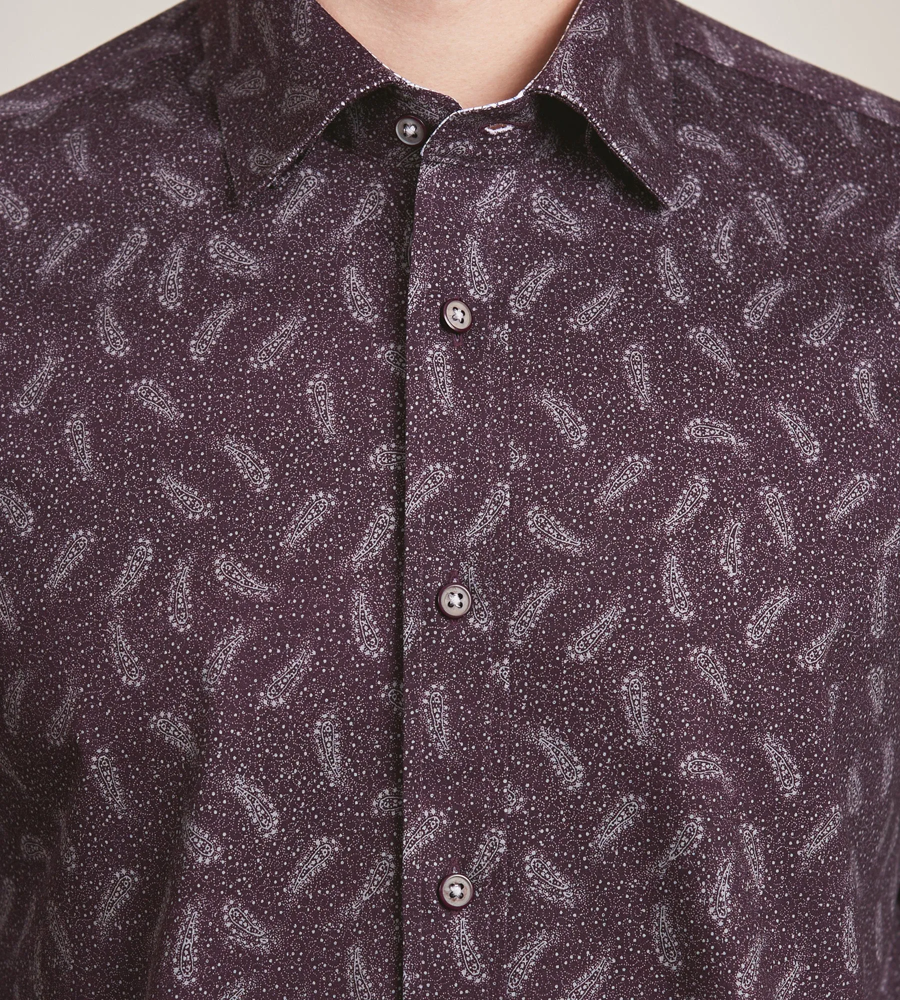 Modern Fit 360 Stretch Long Sleeve Paisley Printed Sport Shirt sold by Tip Top product image thumbnail 2