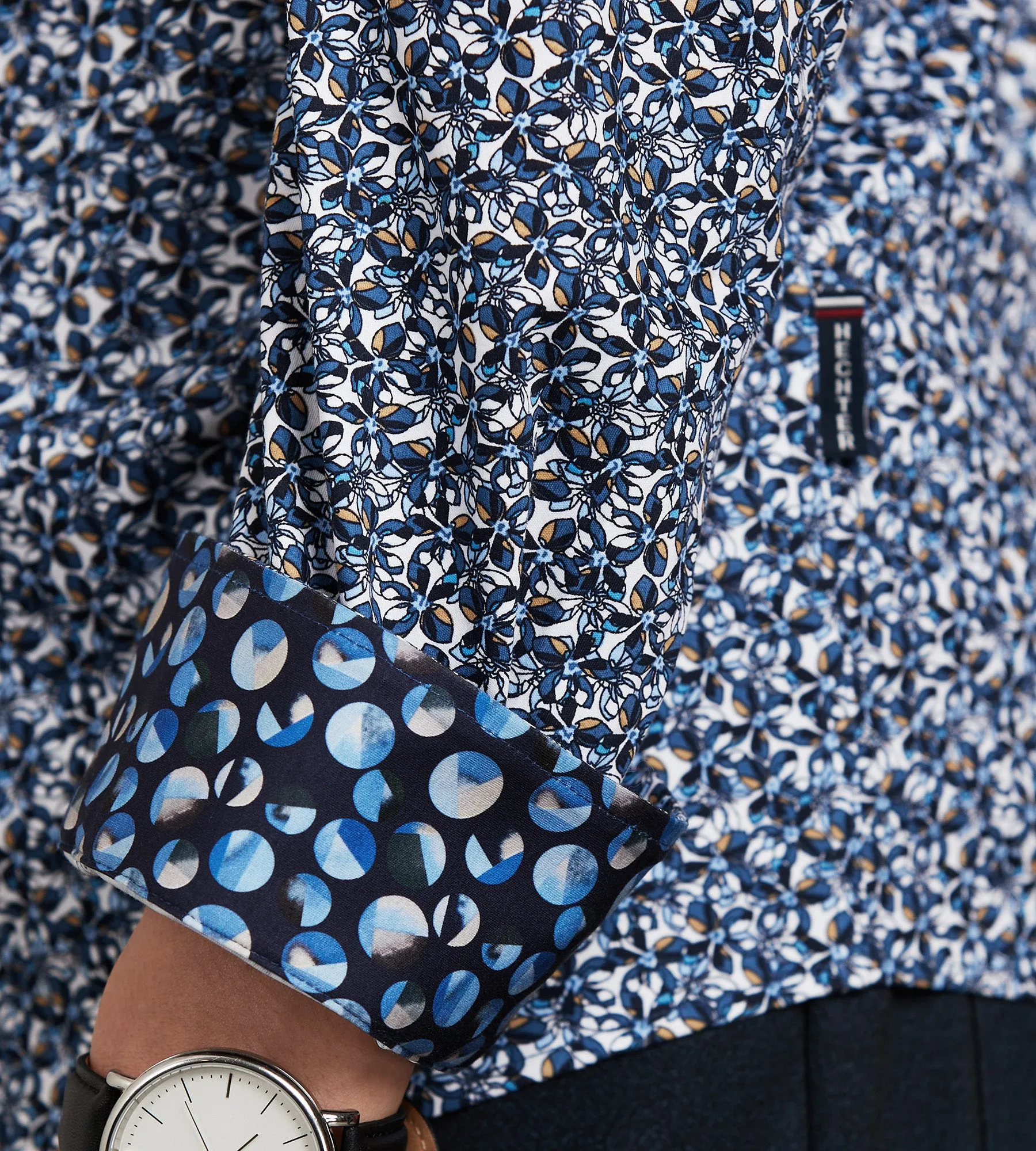 Modern Fit 360 Stretch Long Sleeve Geo Printed Sport Shirt sold by Tip Top product image thumbnail 4