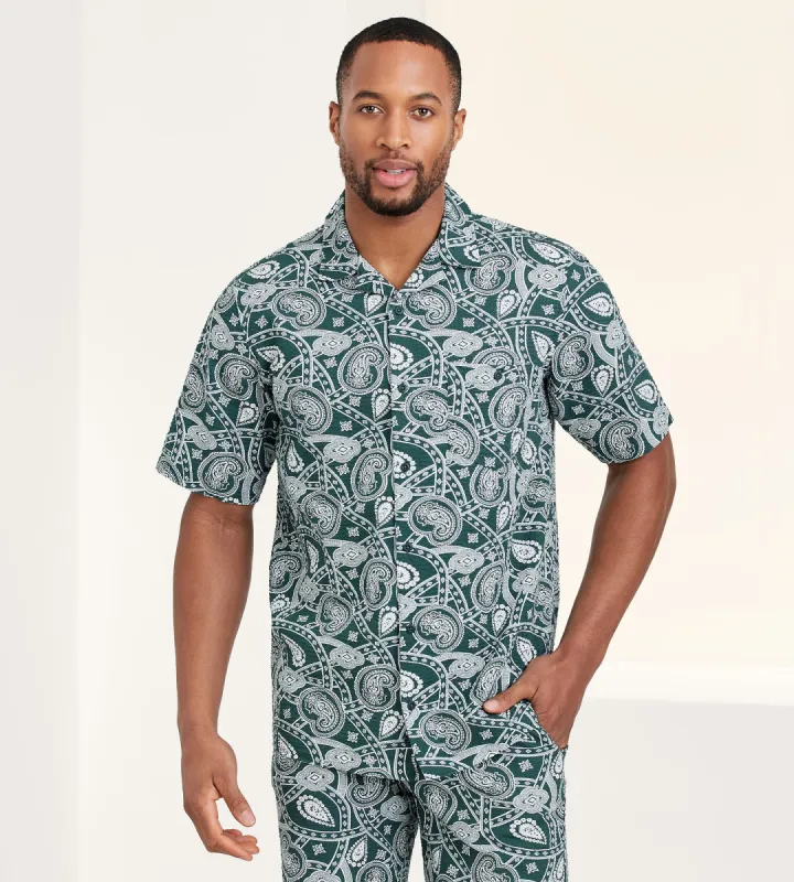 Modern Fit Printed Short Sleeve Resort Sport Shirt sold by Tip Top