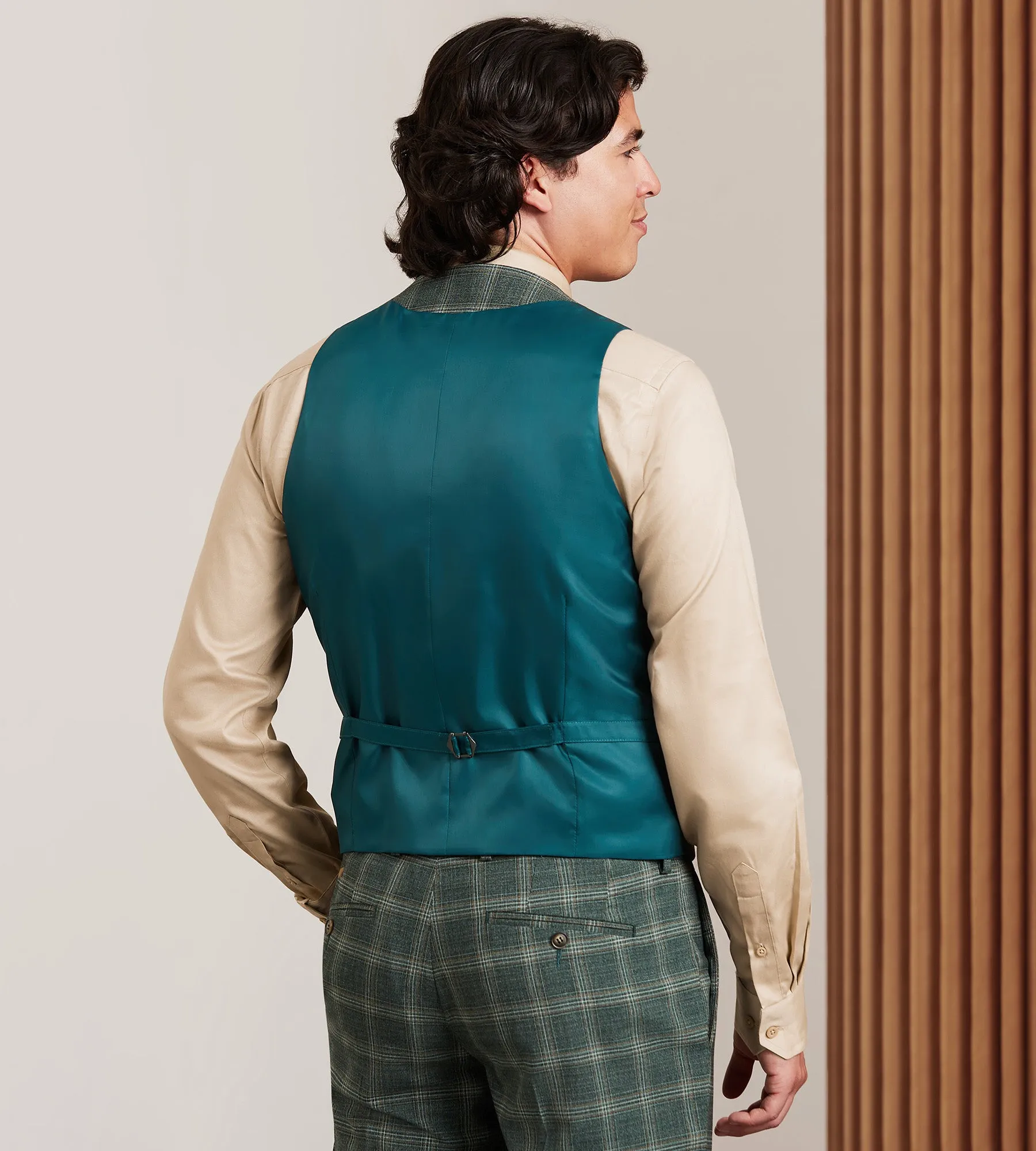 Green Plaid Suit Vest sold by Tip Top product image thumbnail 3