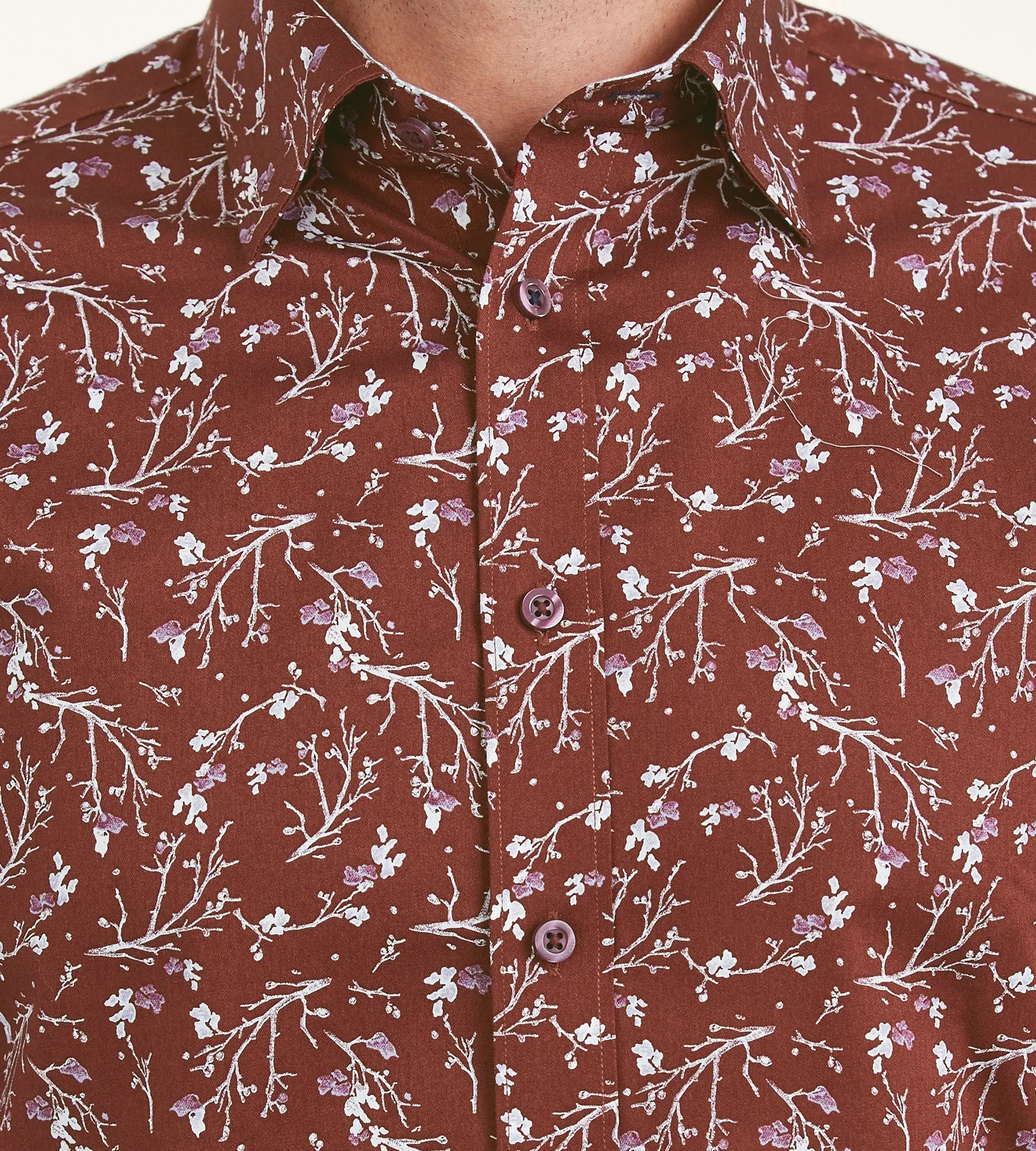 Modern Fit Non-Iron Long Sleeve Floral Pattern Sport Shirt sold by Tip Top product image thumbnail 2