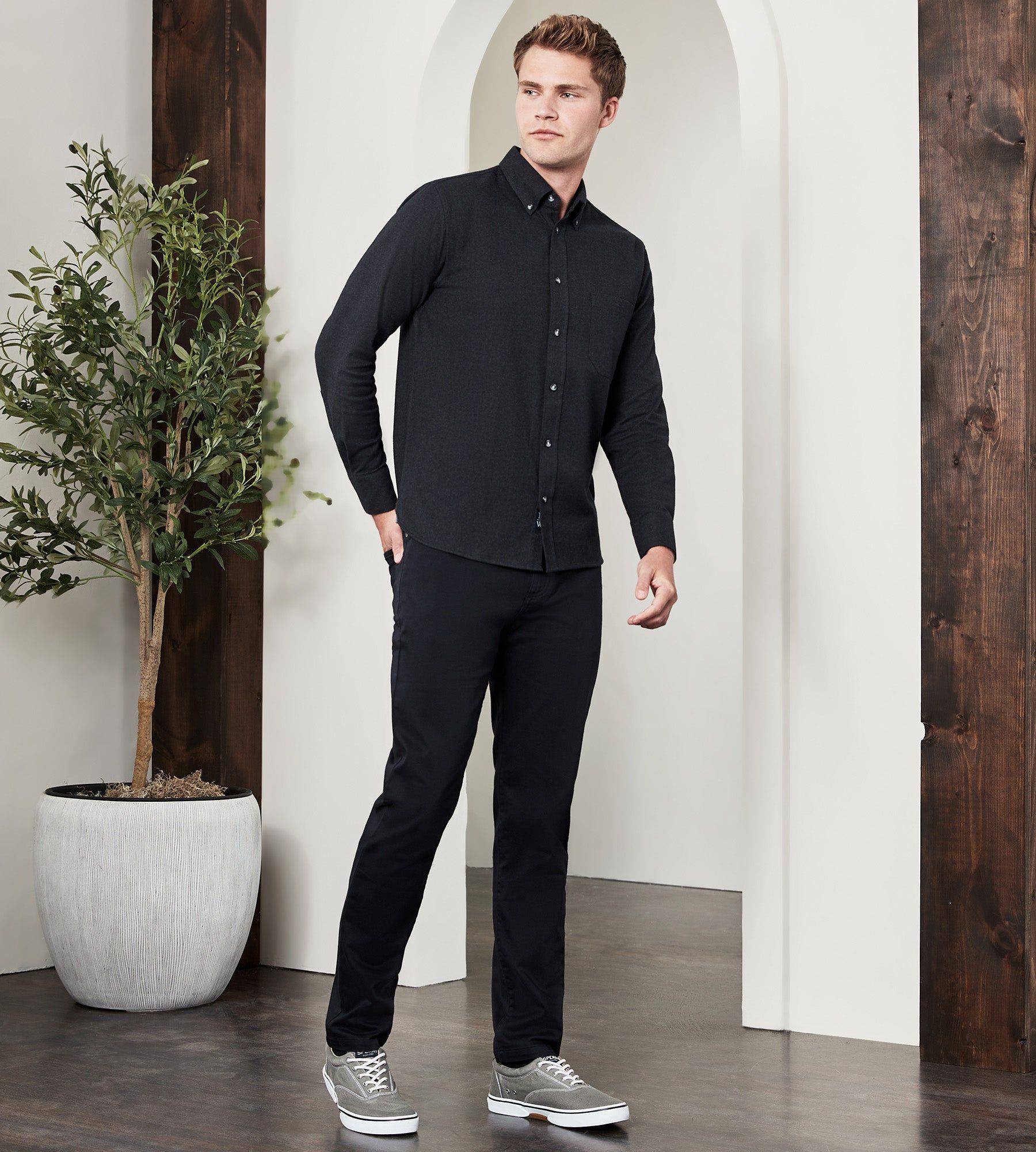 Modern Fit Long Sleeve Soft Touch Solid Flannel Sport Shirt sold by Tip Top product image thumbnail 3